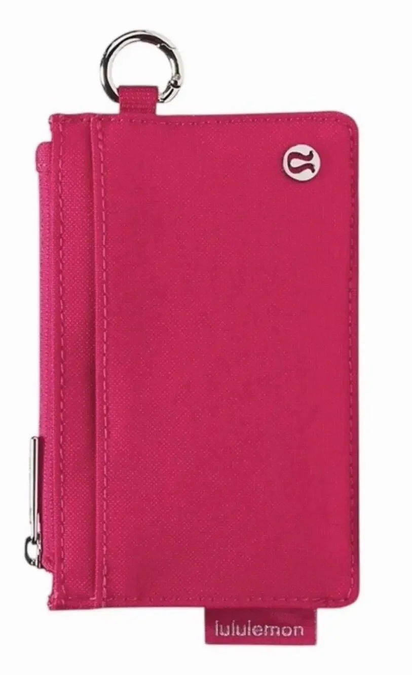 NWT Lululemon clippable card case CALYPSO PINK/SILVER